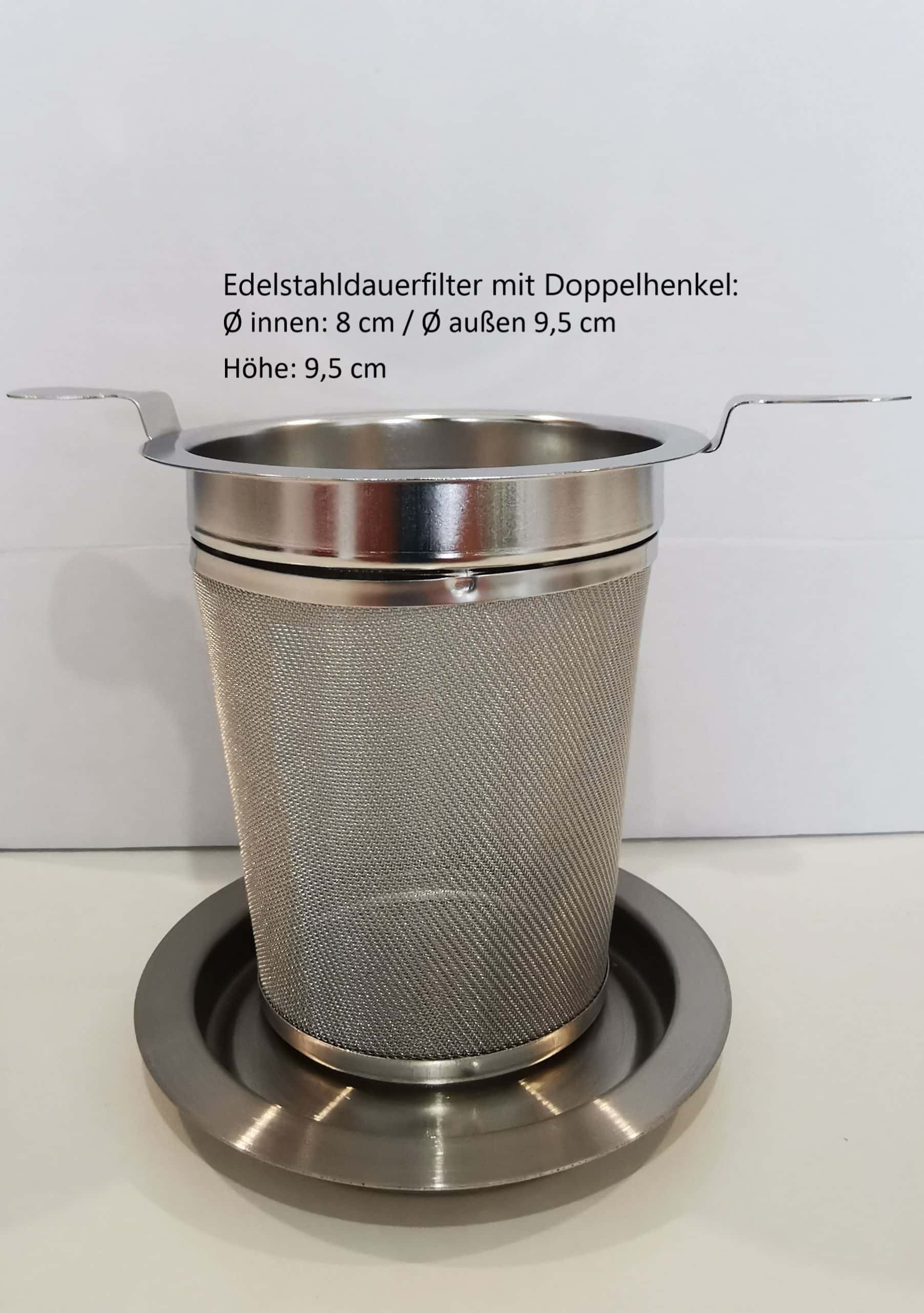 Edelstahldauerfilter Größe L 8 cm